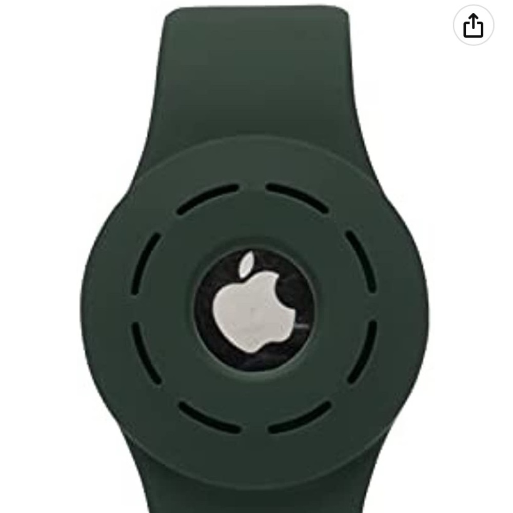 Airtag Wristband watch band bracelet holder silicone dark olive green adjustable